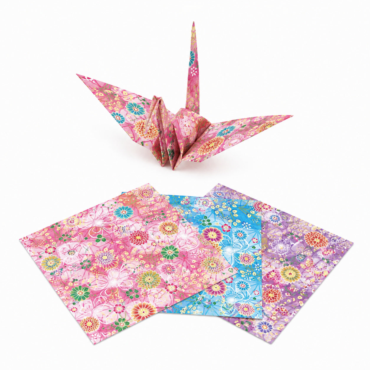 Papel para Origami Toyo Yuzen Chiyogami Hanakaren 15x15cm 32 Folhas 010028 - Miwa
