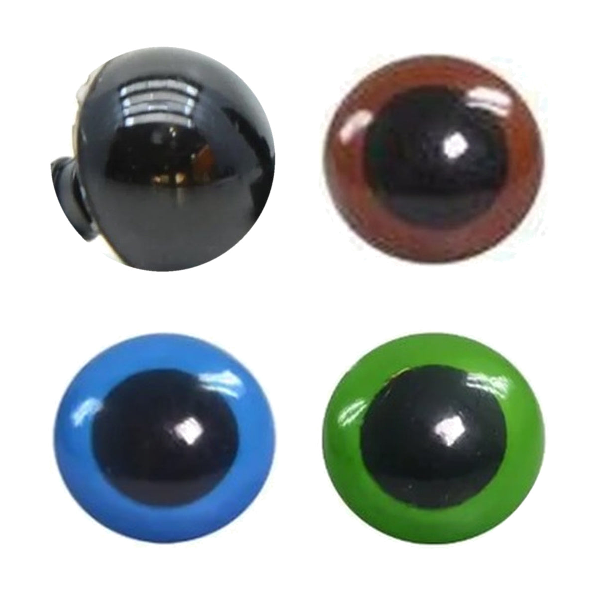 Olhos com Trava para Amigurumi e Bonecos Artesanais 10 Pares - Círculo