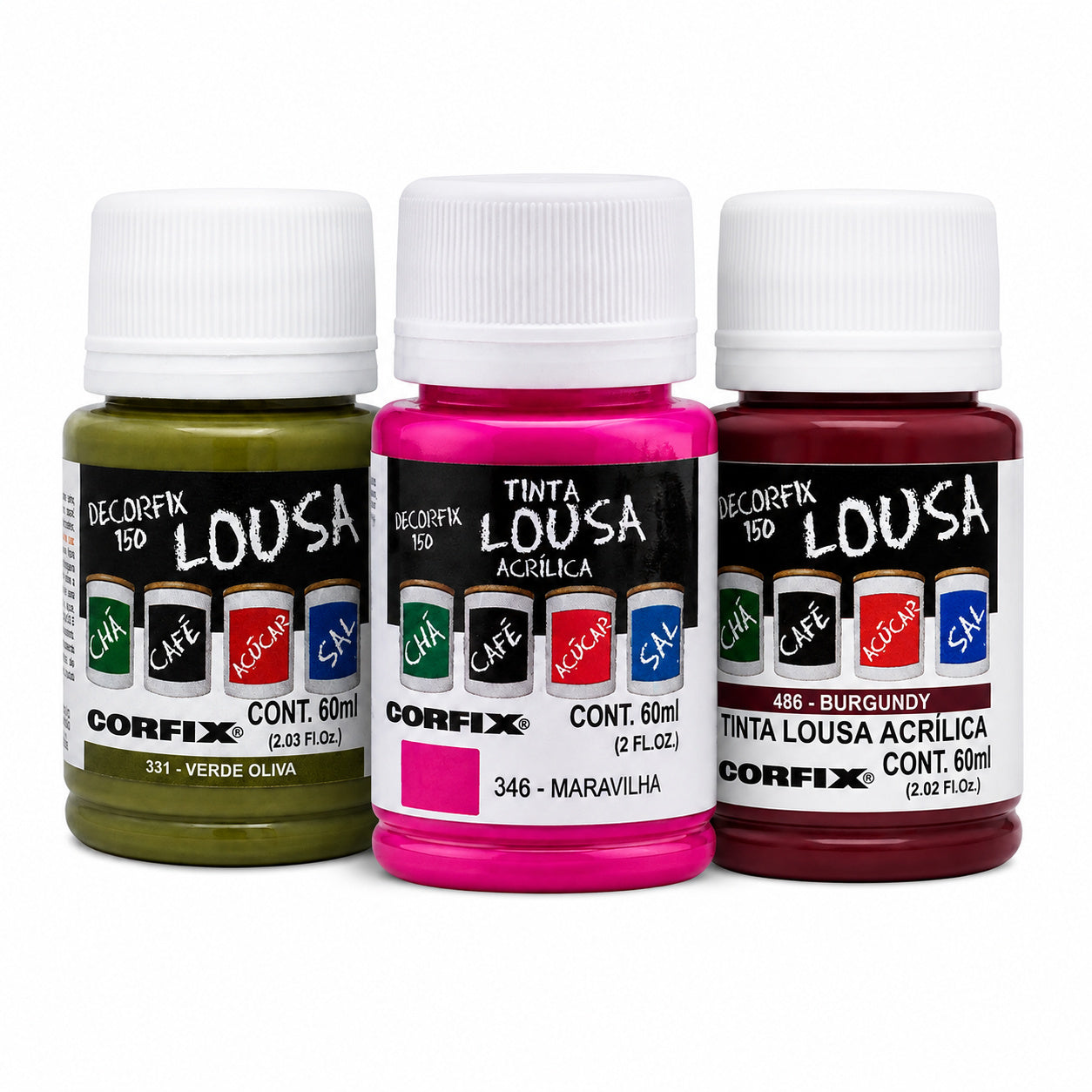 Tinta Lousa Acrílica 60ml para Quadro de Giz Madeira Mdf e Artesanato - Corfix