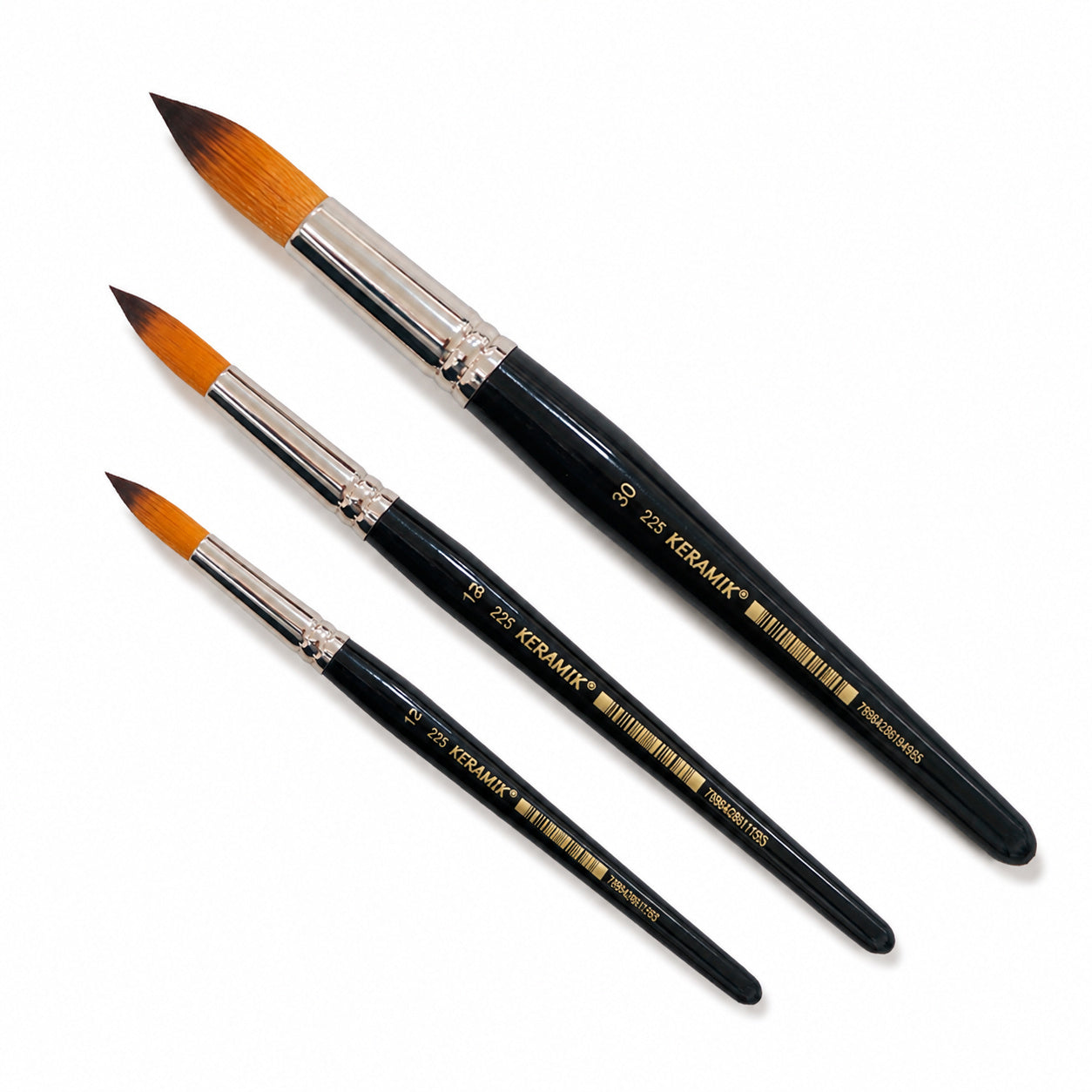 Pincel Artístico Redondo Sintético 225 para Aquarela e Grandes Áreas - Keramik
