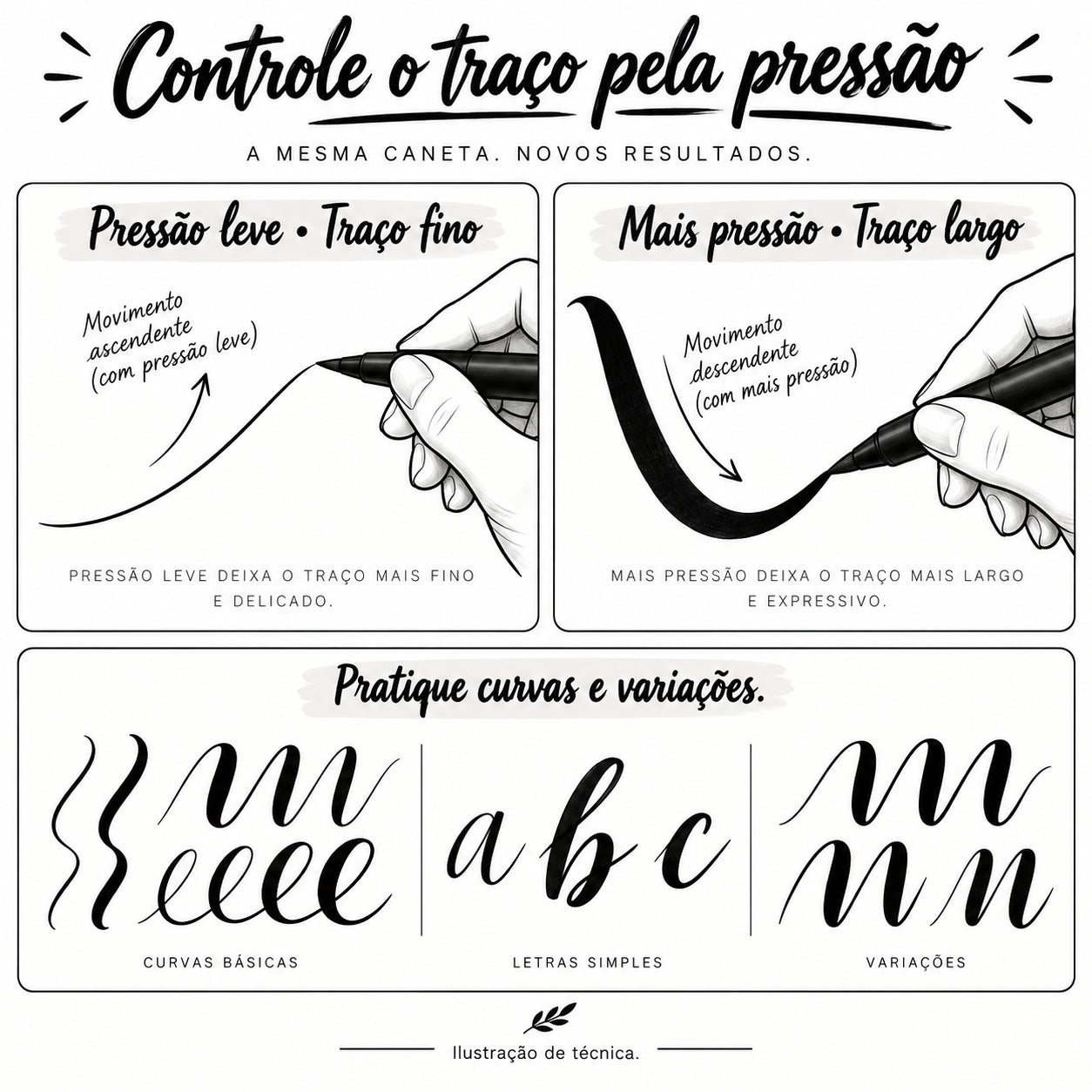 Caneta Pincel Shunpitsu Brush Pen Preta para Caligrafia e Lettering - Pilot
