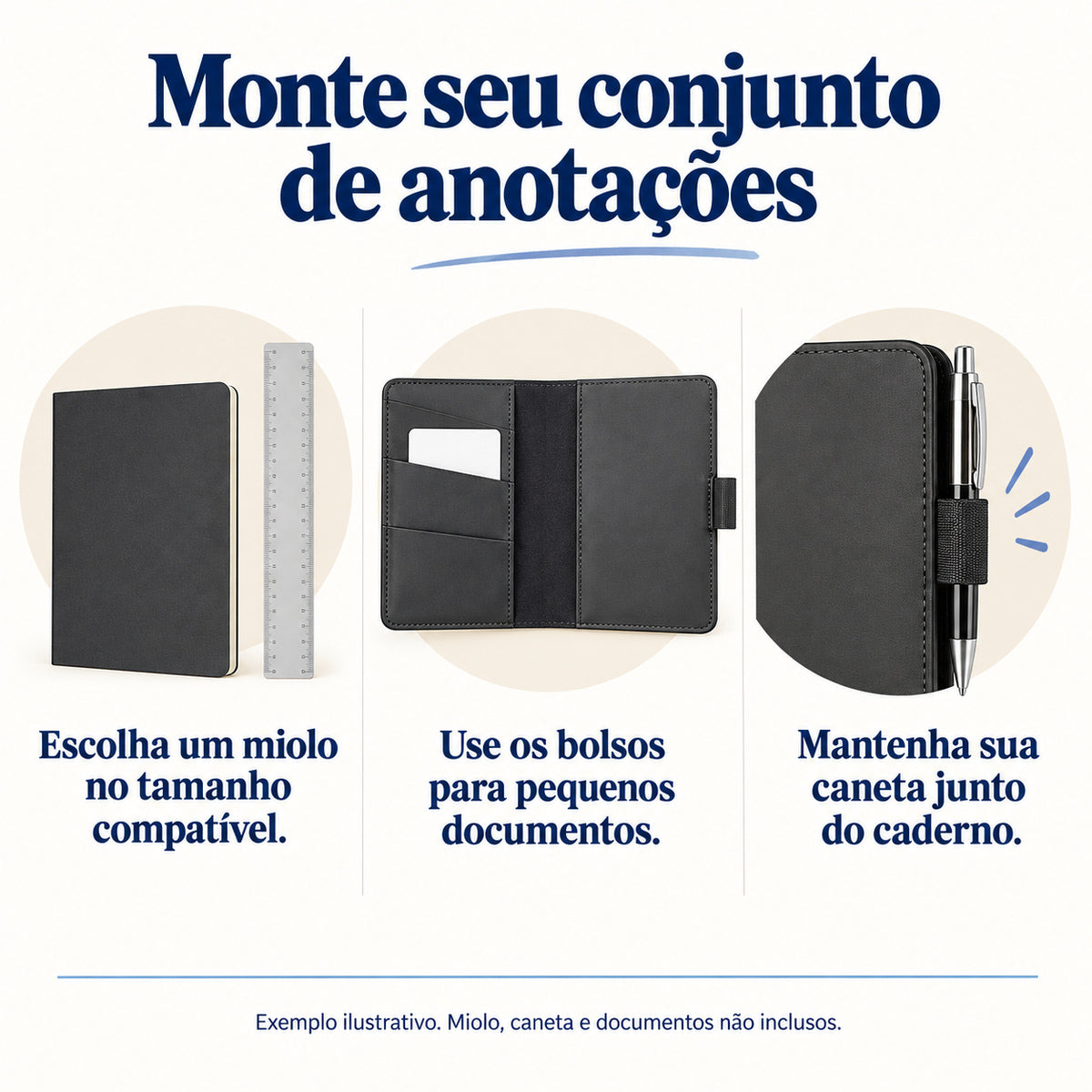 Midori Singular de Bolso 10x14cm com 1 Journal Preto - Folk Books