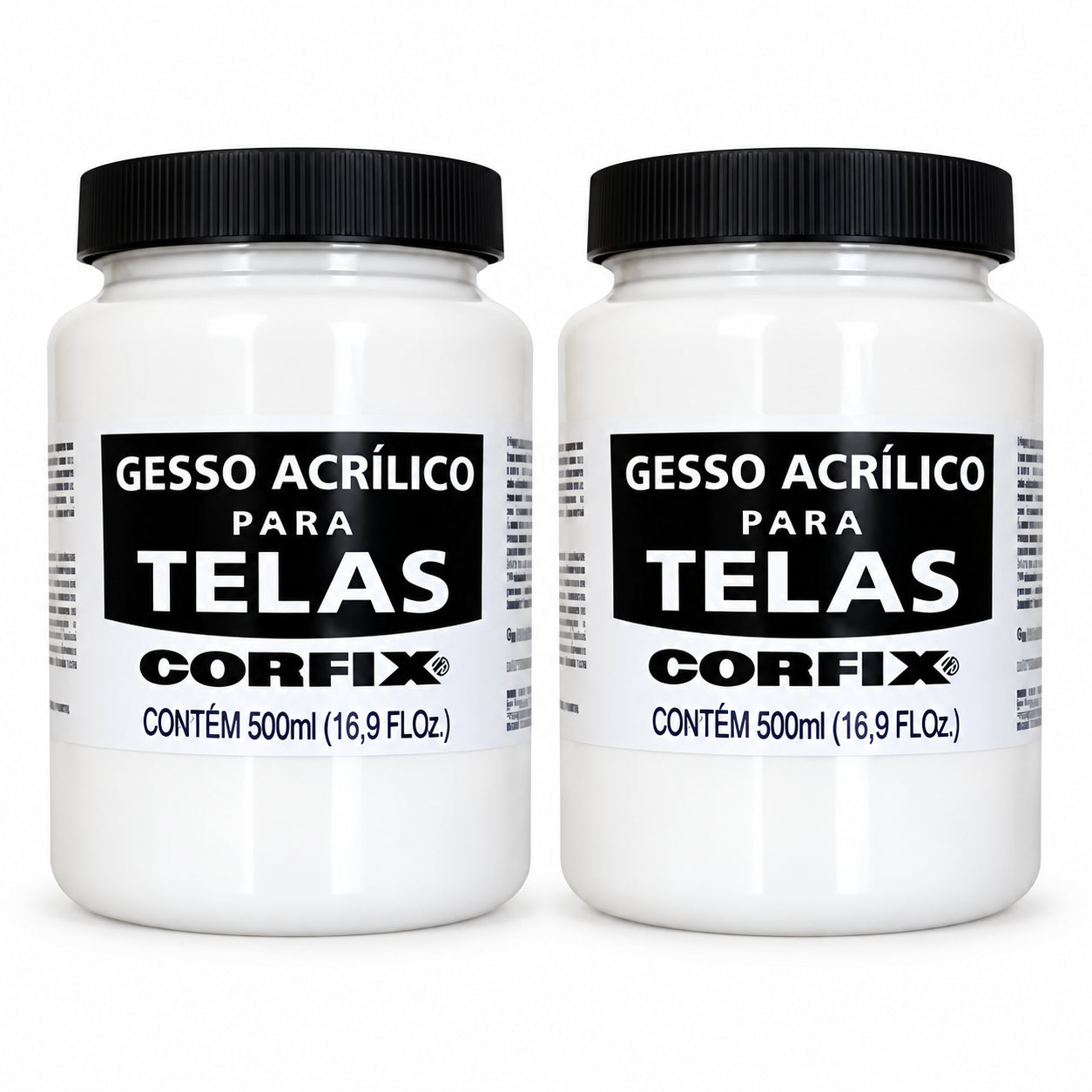 Kit 2 Gessos Acrílicos Corfix 500ml para Preparo de Tela