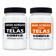 Kit Preparo de Tela Corfix Base Acrílica 500ml + Gesso Acrílico 500ml