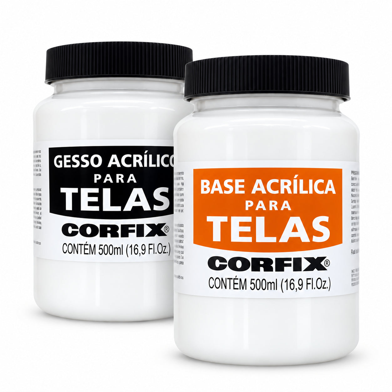 Kit Preparo de Tela Corfix Base Acrílica 500ml + Gesso Acrílico 500ml