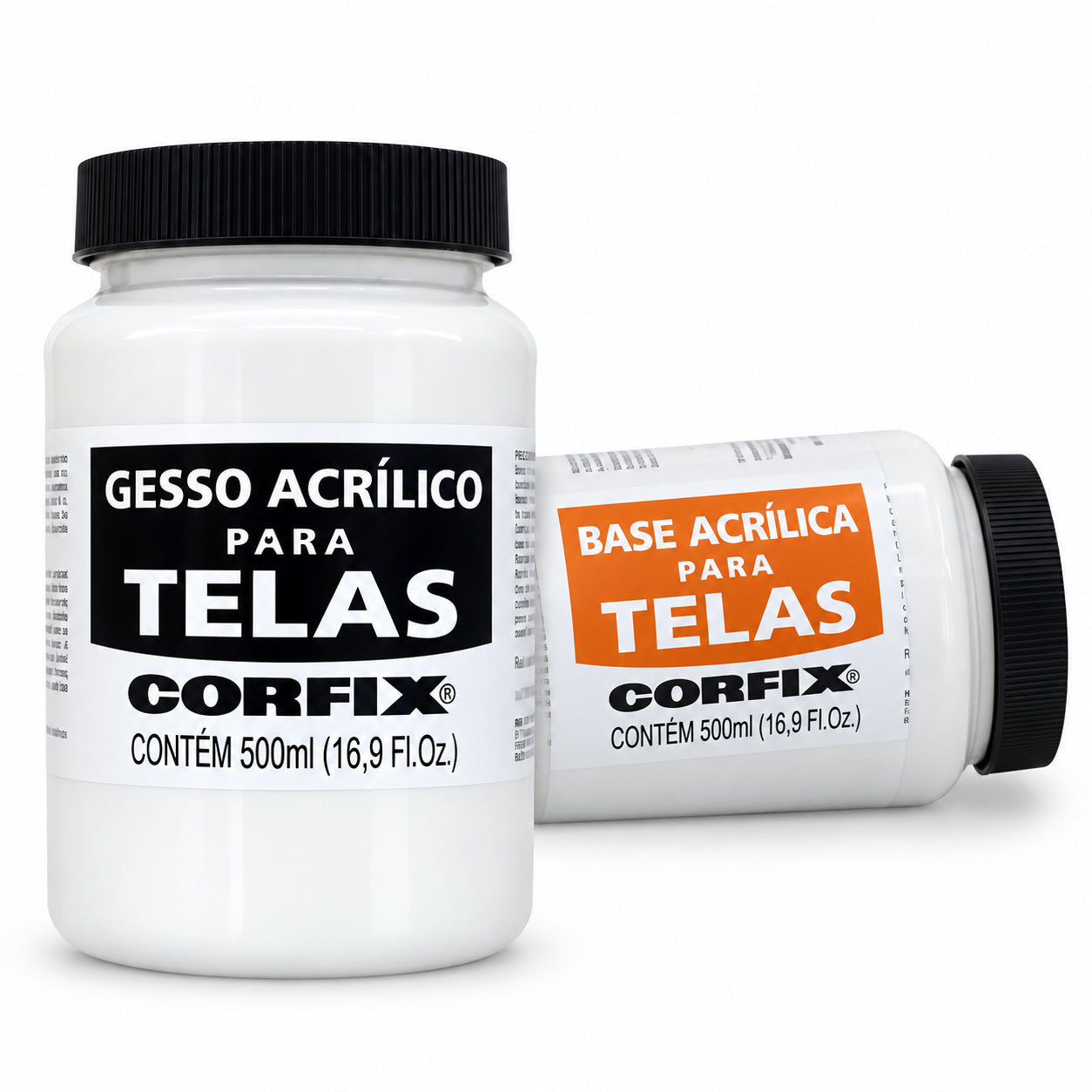 Kit Preparo de Tela Corfix Base Acrílica 500ml + Gesso Acrílico 500ml