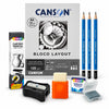 Kit Desenho Artístico Canson A4 Grafite Staedtler e Carvão Acrilex