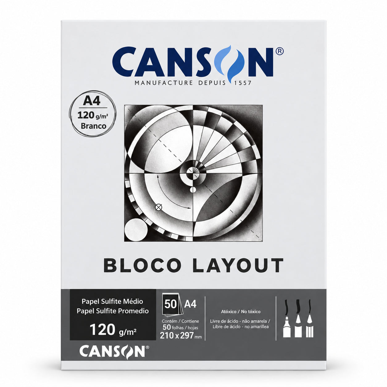 Kit Desenho Artístico Canson A4 Grafite Staedtler e Carvão Acrilex