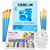 Kit Aquarela Pentel 24 Cores Canson A4 300g 8 Pincéis e Godê