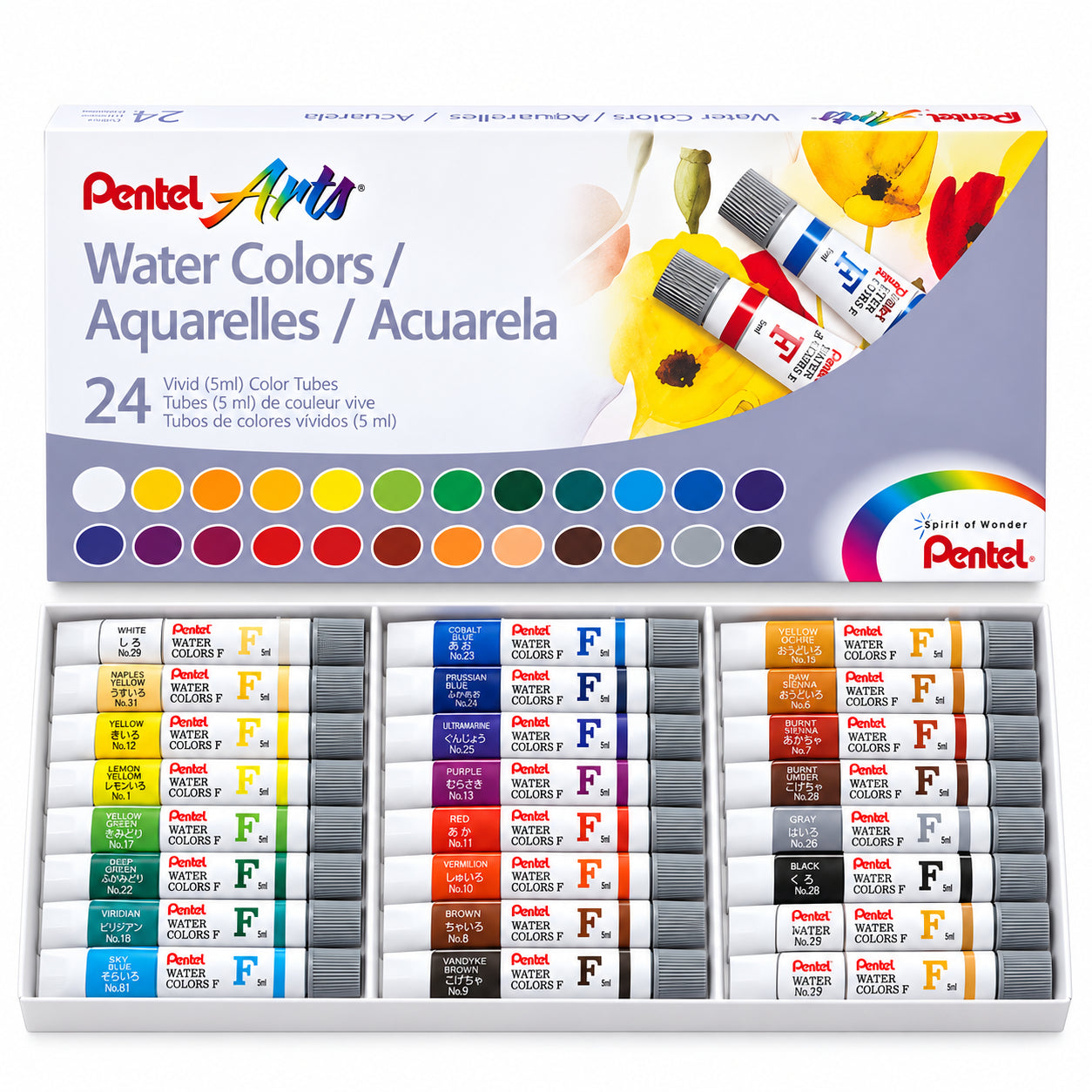 Kit Aquarela Pentel 24 Cores Canson A4 300g 8 Pincéis e Godê