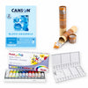 Kit Aquarela Pentel 12 Cores Canson A4 300g 12 Pincéis Sinoart e Godê
