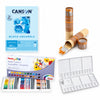 Kit Aquarela Pentel 24 Cores Canson A4 300g 12 Pincéis Sinoart e Godê