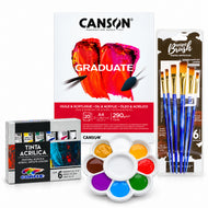 Kit Pintura Acrílica Corfix 6 Cores 20ml 6 Pincéis e Godê Condor