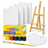 Kit Pintura com Cavalete 4 Telas 20x30cm Pincel Guache e Paleta