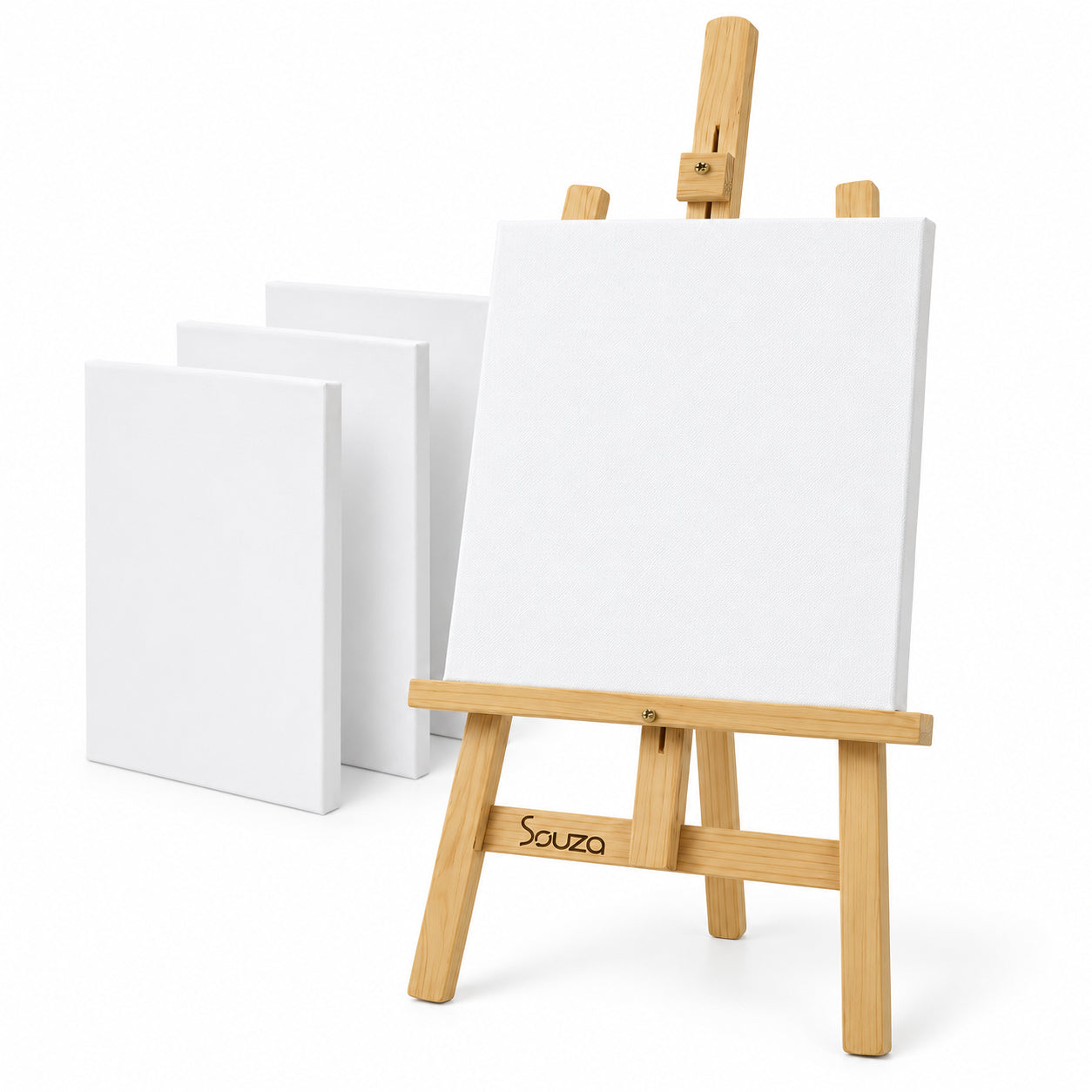 Kit Pintura com Cavalete Médio e 4 Telas 27x35cm
