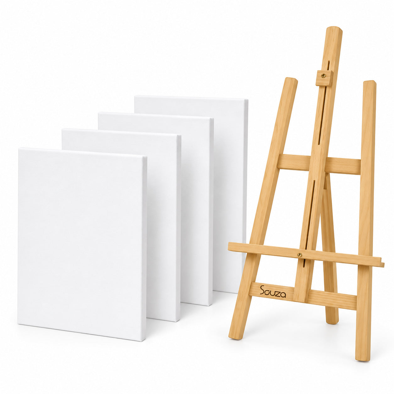 Kit Pintura com Cavalete Médio e 4 Telas 27x35cm