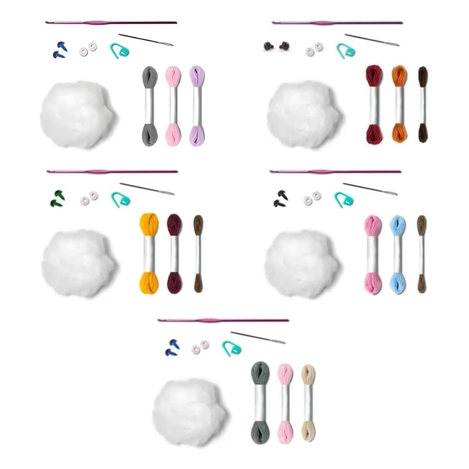 Kit 5 Amigurumis Fazendinha Iniciante Crochê Círculo