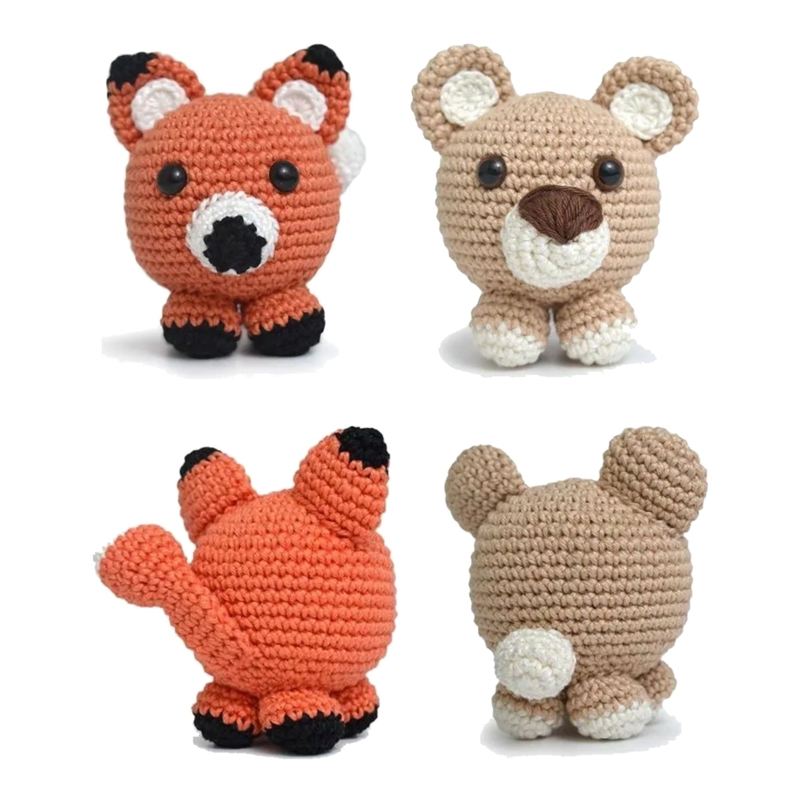 Kit 2 Amigurumis Raposa Urso Bicho Bola Círculo