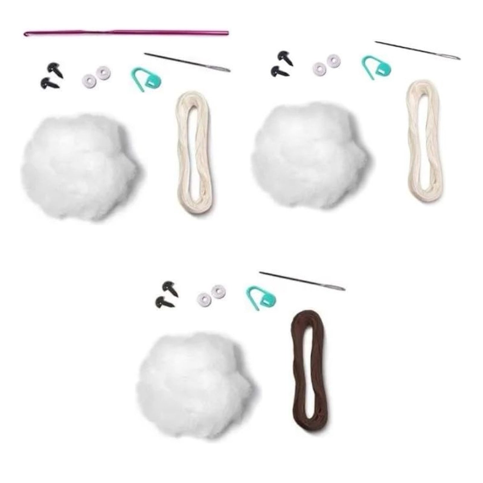 Kit 3 Amigurumis Raposa Tigre Urso Bicho Bola Círculo