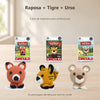 Kit 3 Amigurumis Raposa Tigre Urso Bicho Bola Círculo