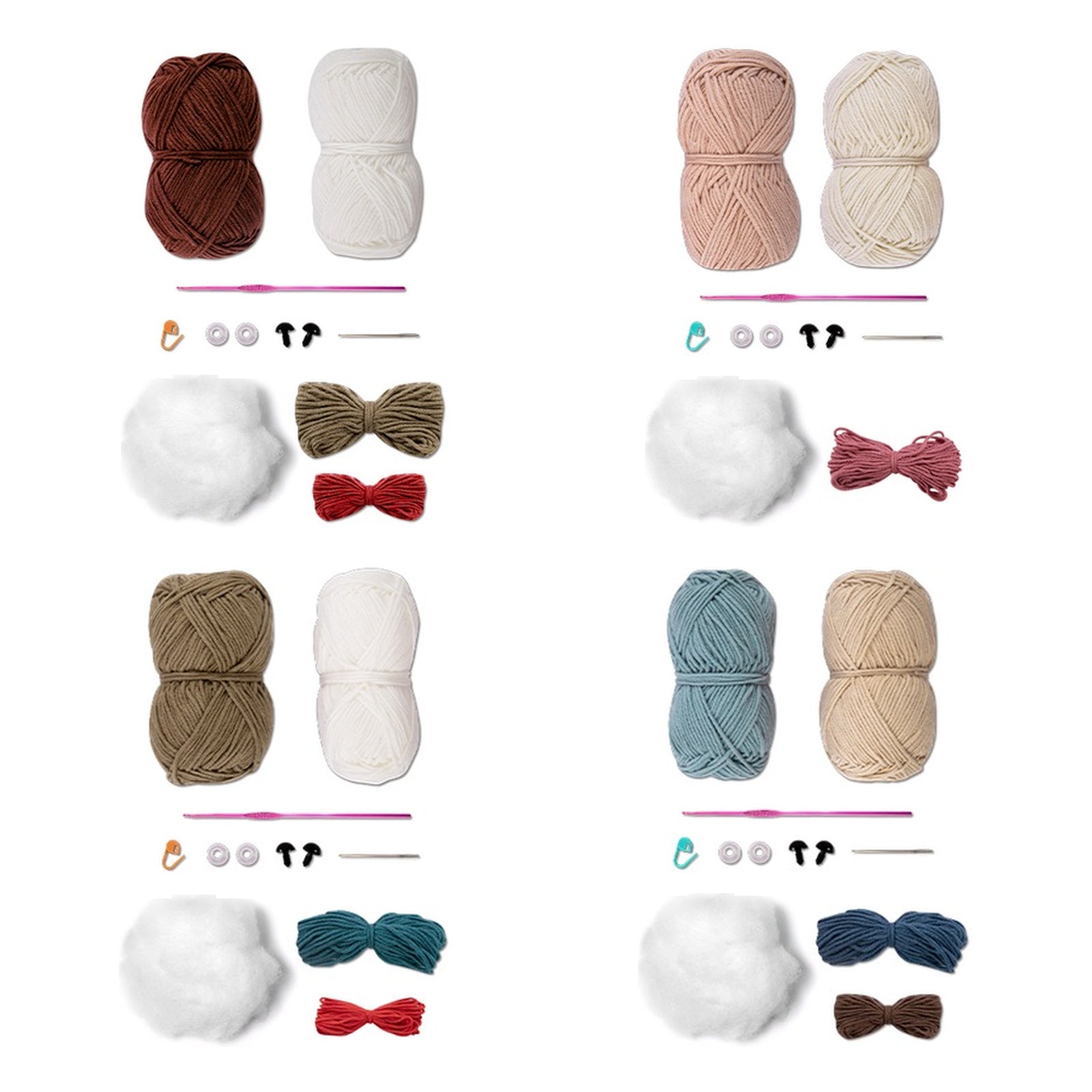 Kit 4 Ursinhos Amigurumi Soft Círculo para Crochê