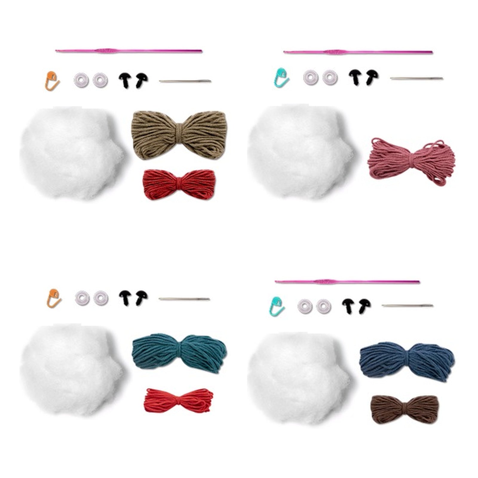 Kit 4 Ursinhos Amigurumi Soft Círculo para Crochê