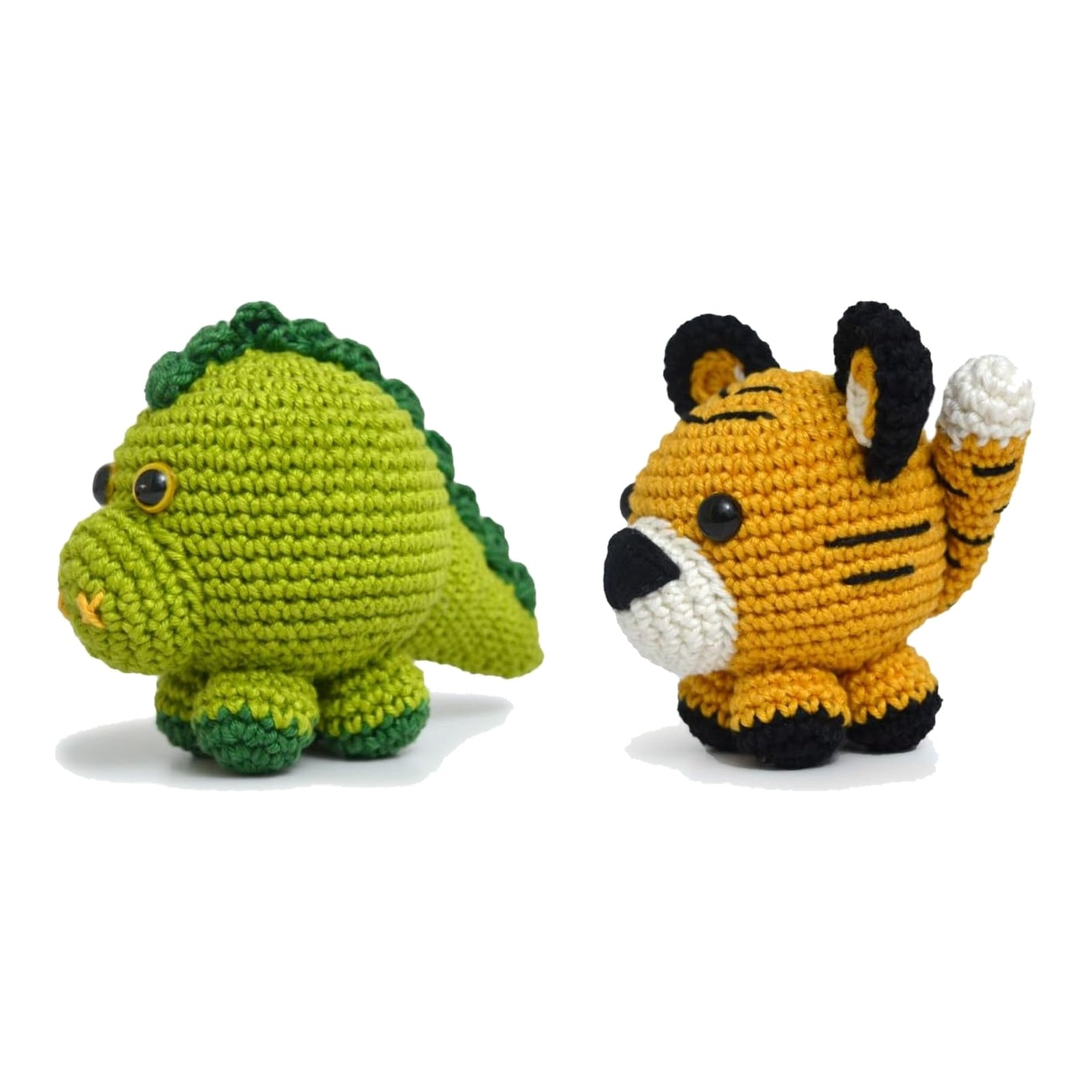 Kit 2 Amigurumis Dinossauro Tigre Bicho Bola Círculo