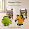 Kit 2 Amigurumis Dinossauro Tigre Bicho Bola Círculo