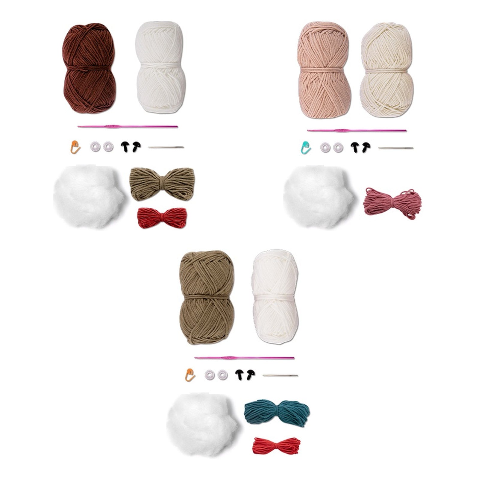 Kit 3 Ursinhos Amigurumi Cozinheiro Florzinha Marinheiro