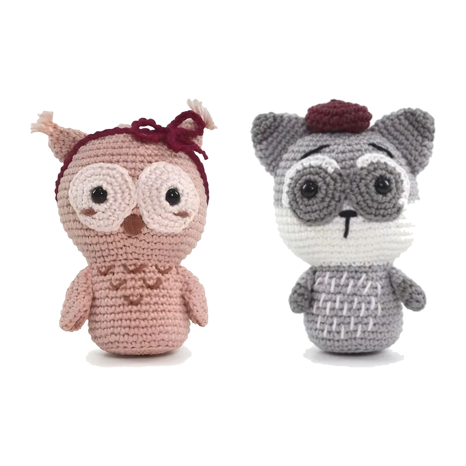 Kit Amigurumi Coruja Guaxinim Iniciante Crochê Círculo