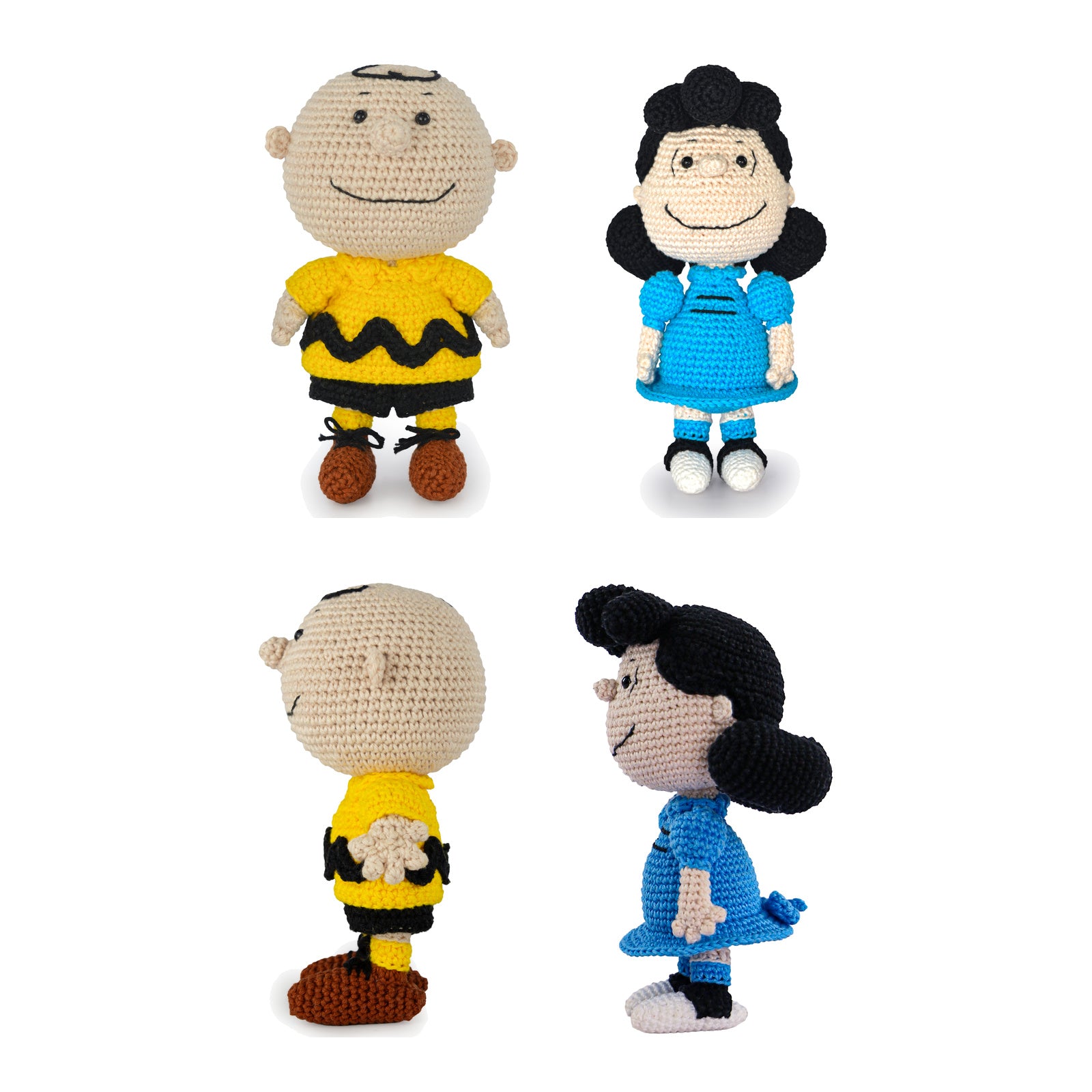 Kit 2 Amigurumis Charlie Brown Lucy Peanuts Círculo