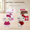 Kit 2 Hello Kitty Amigurumi Look Rosa Vermelho Círculo