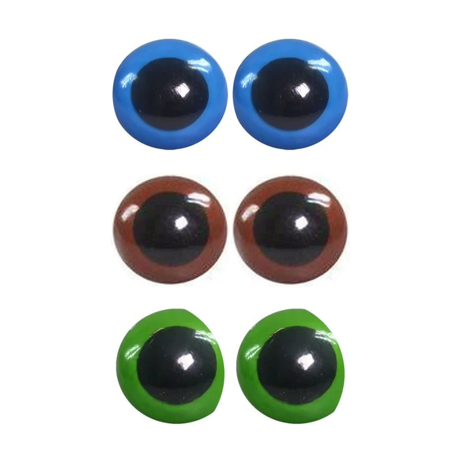Kit 30 Pares de Olhos Amigurumi 12mm em 3 Cores com Trava