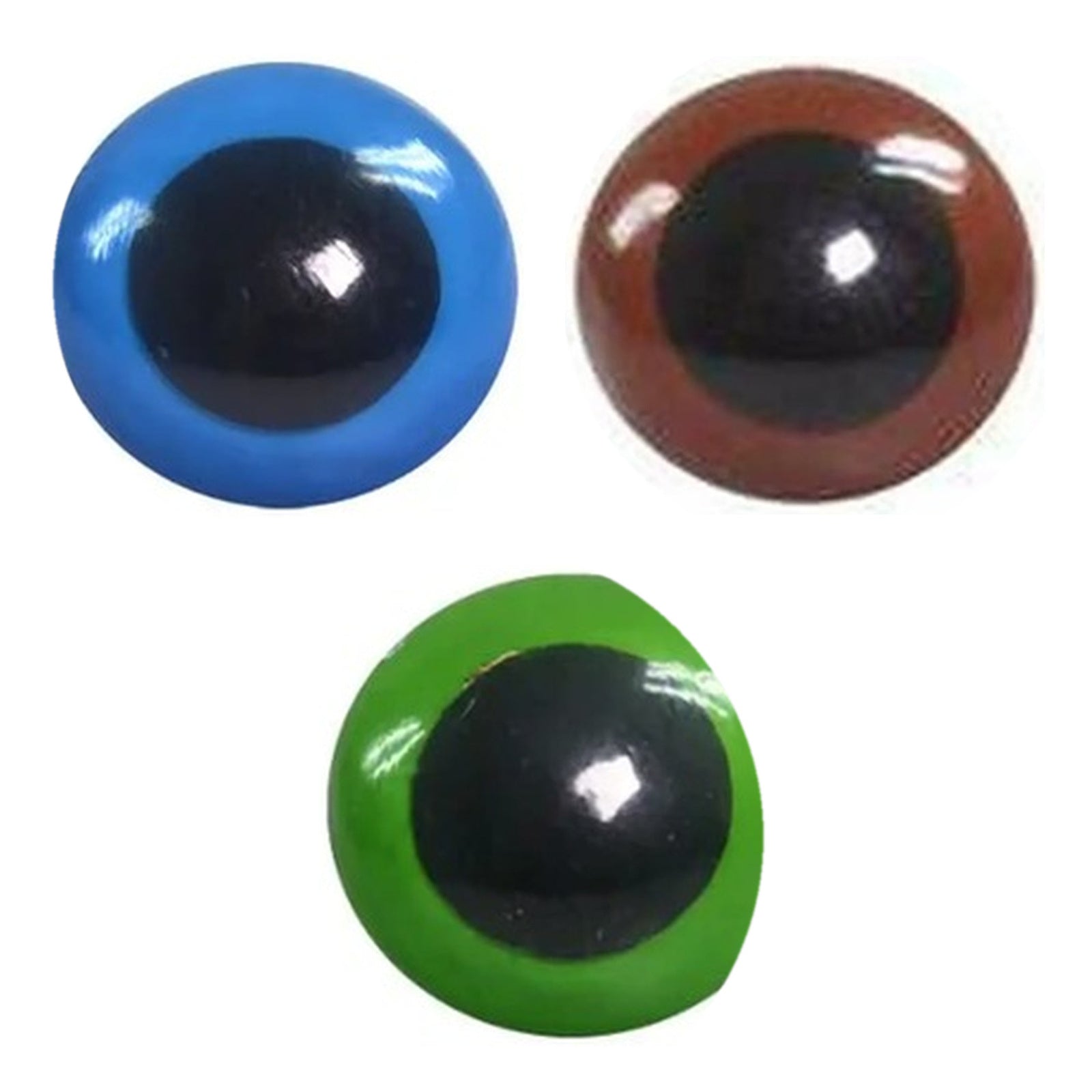 Kit 30 Pares de Olhos Amigurumi 12mm em 3 Cores com Trava