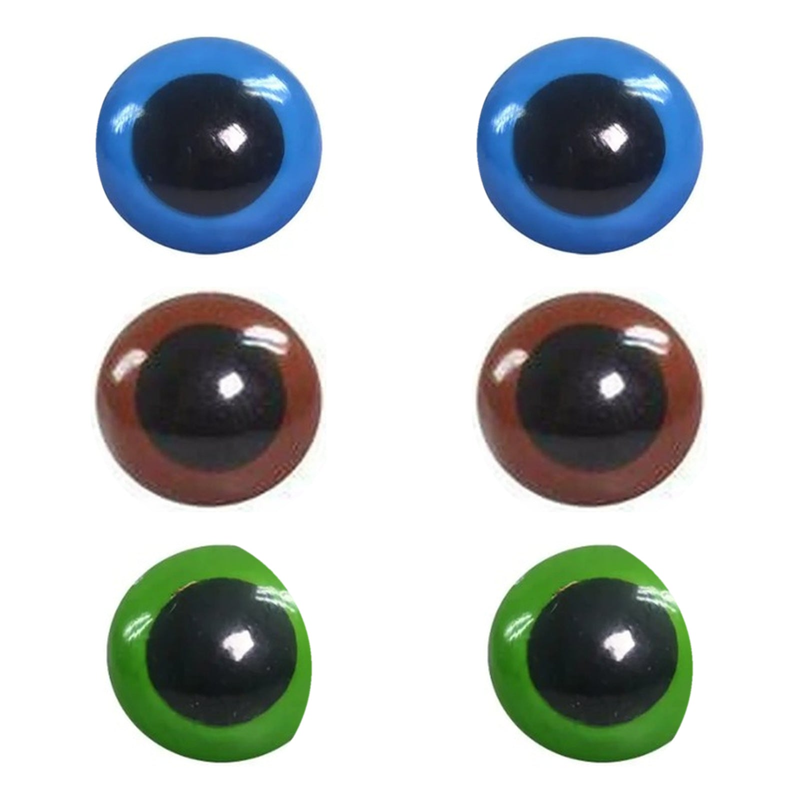 Kit 30 Pares de Olhos Amigurumi 12mm em 3 Cores com Trava