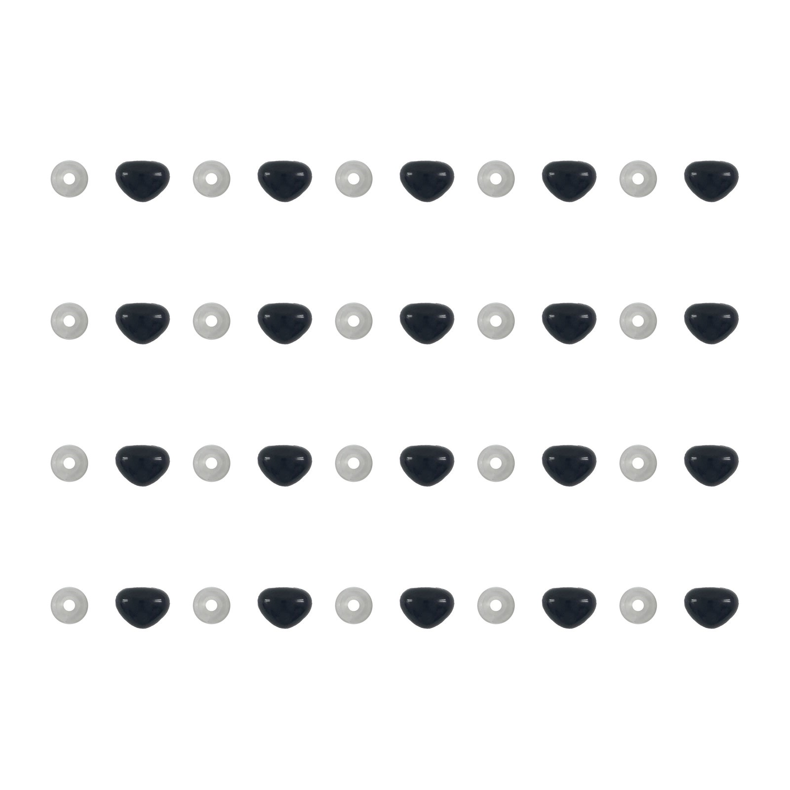 Kit 20 Focinhos Amigurumi Pretos 12mm Círculo
