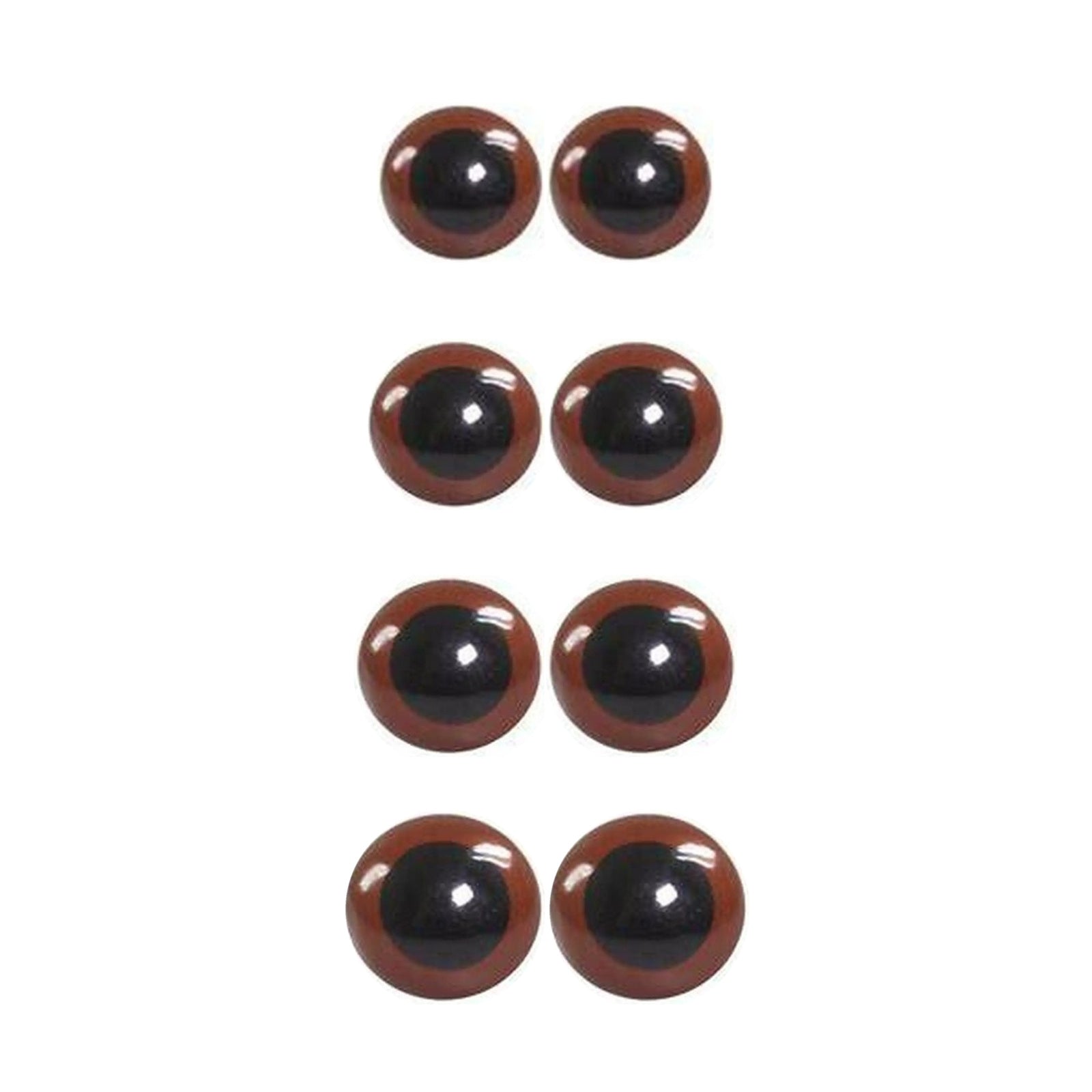 Kit 40 Pares de Olhos Amigurumi Castanhos 8, 10, 12 e 14mm