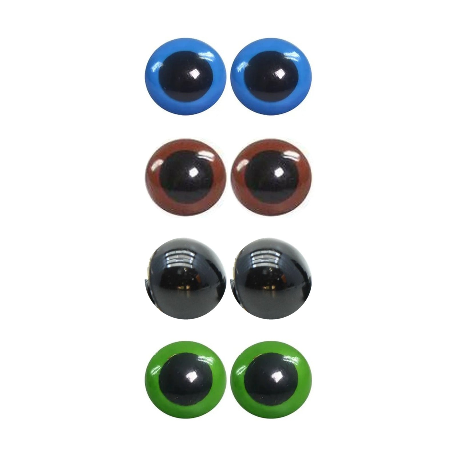 Kit 40 Pares de Olhos Amigurumi 10mm em 4 Cores com Trava