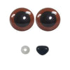 Kit 10 Pares Olhos Castanhos 10 Focinhos Amigurumi 12mm