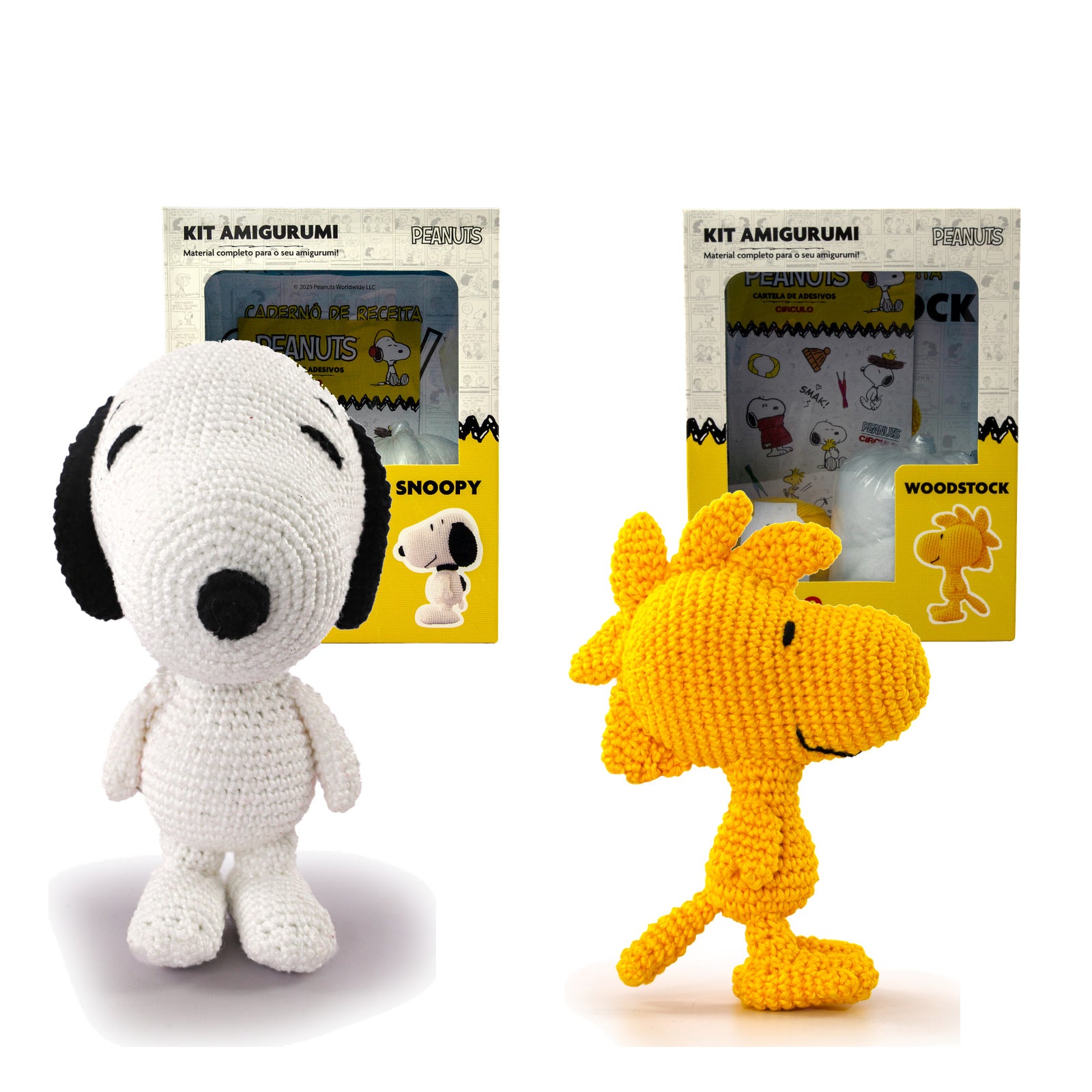 Kit 2 Amigurumis Snoopy Woodstock Peanuts Círculo