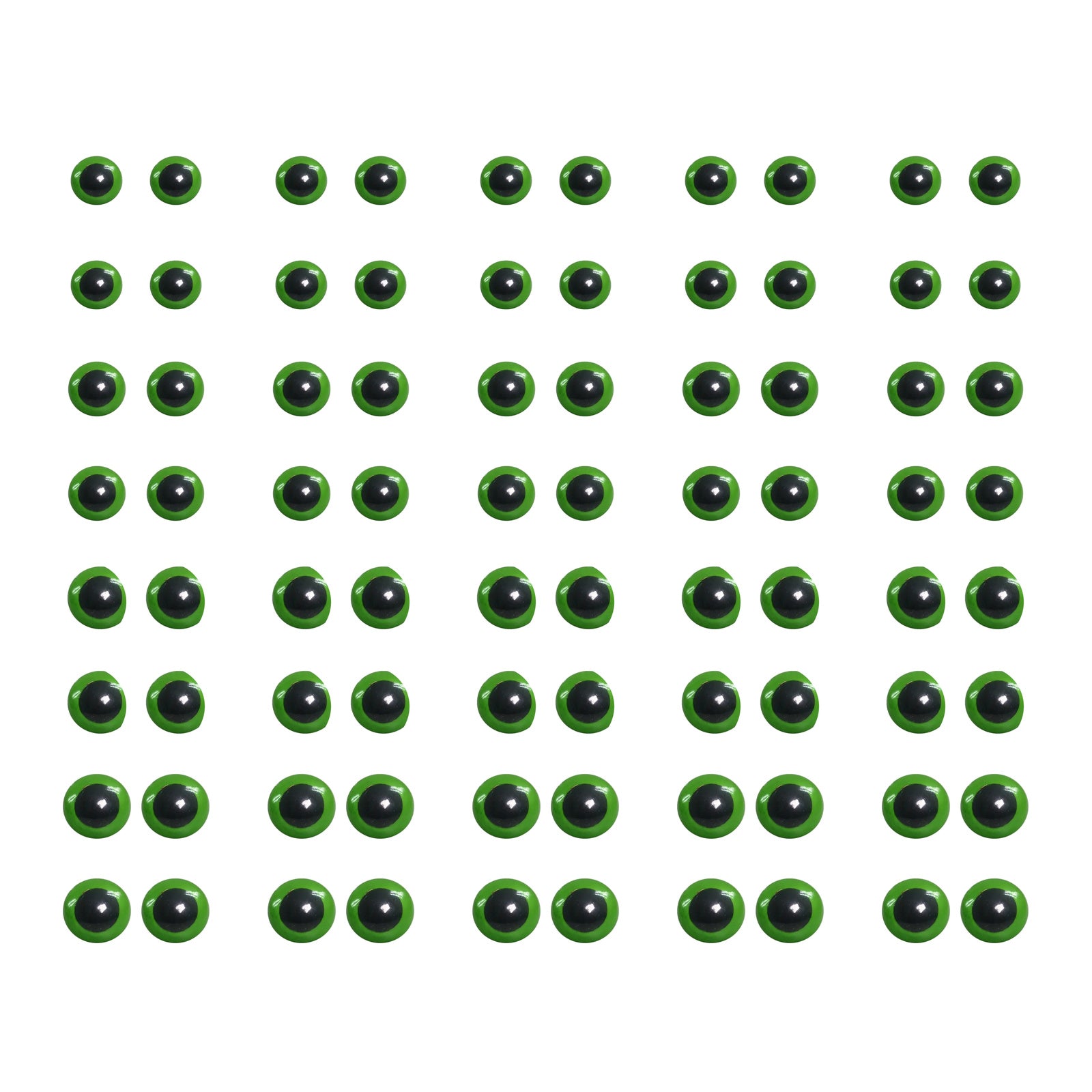 Kit 40 Pares de Olhos Amigurumi Verdes 8, 10, 12 e 14mm