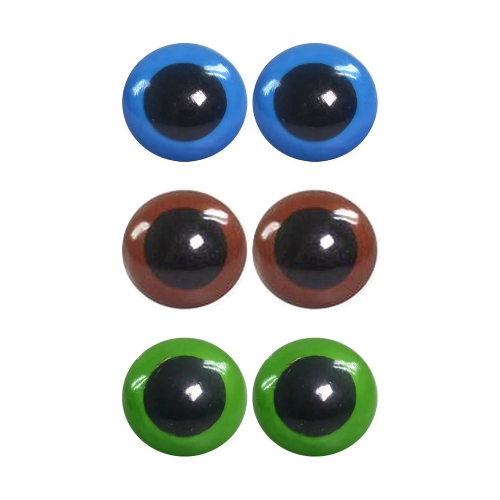 Kit 30 Pares de Olhos Amigurumi 14mm em 3 Cores com Trava