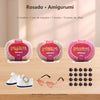 Kit Amigurumi 3 Novelos Macadâmia, Chantilly e Chiclete 125g e Acessórios