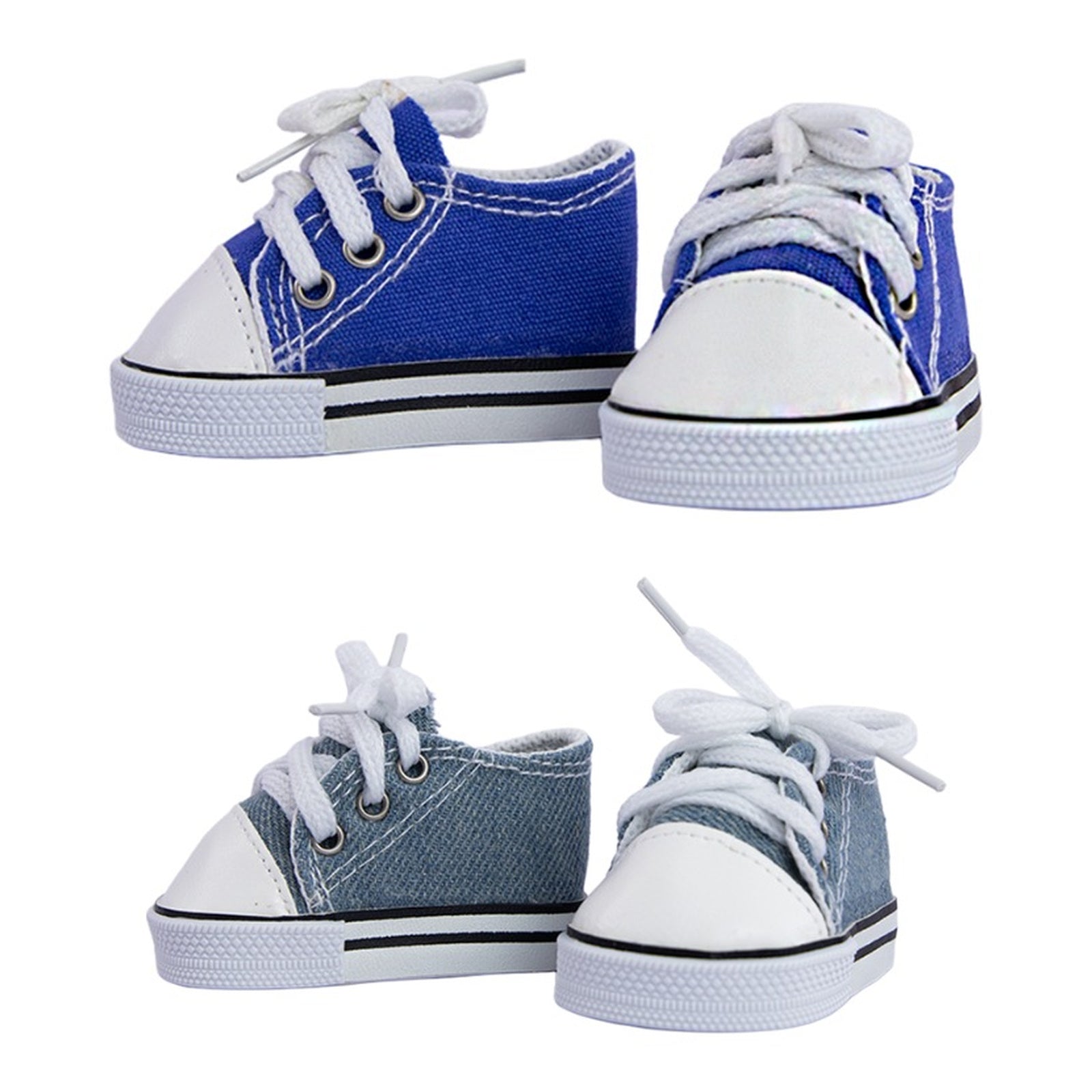 Kit 2 Pares Sapatos Amigurumi Azul Jeans 7cm Círculo
