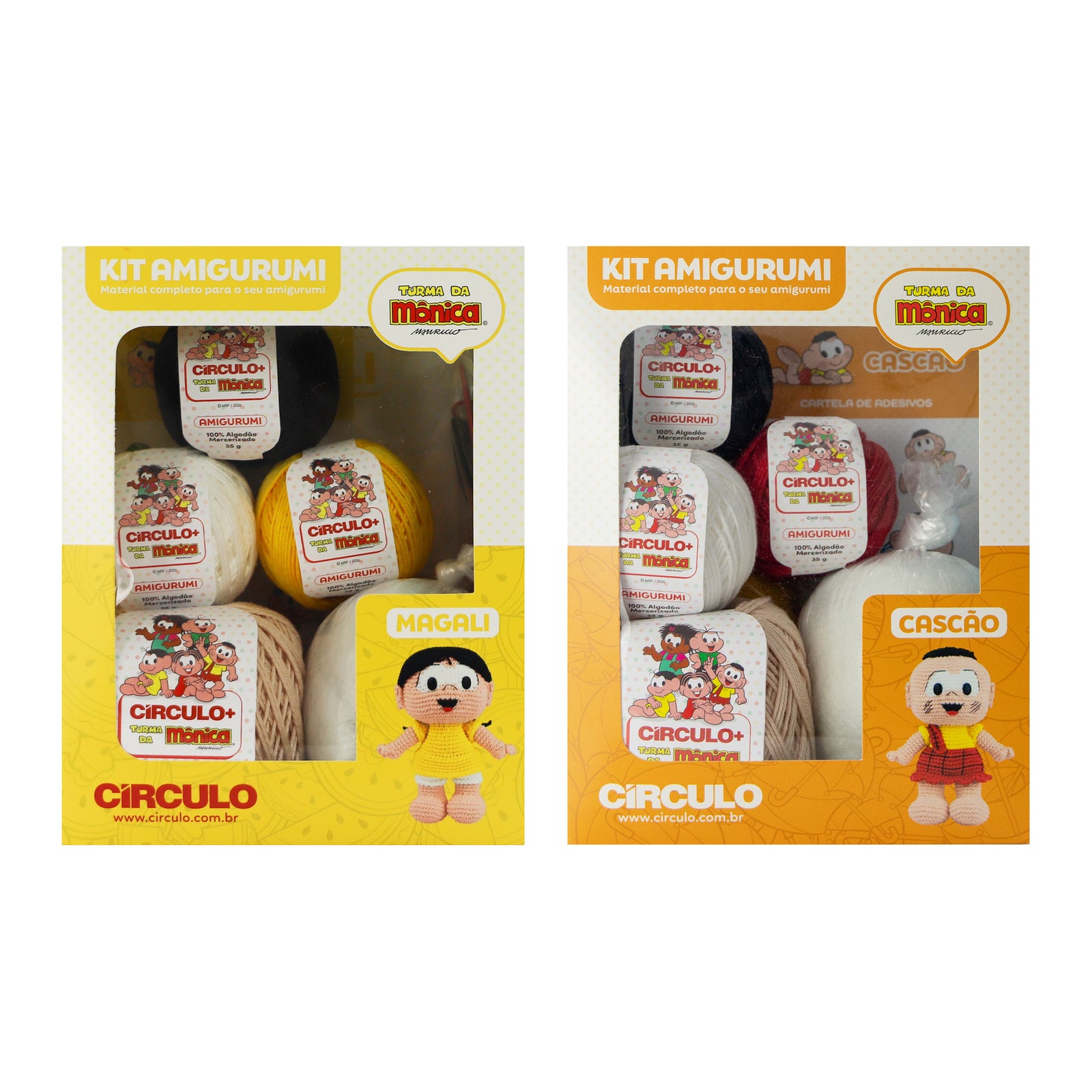 Kit Crochê 2 Amigurumis Magali e Cascão Círculo