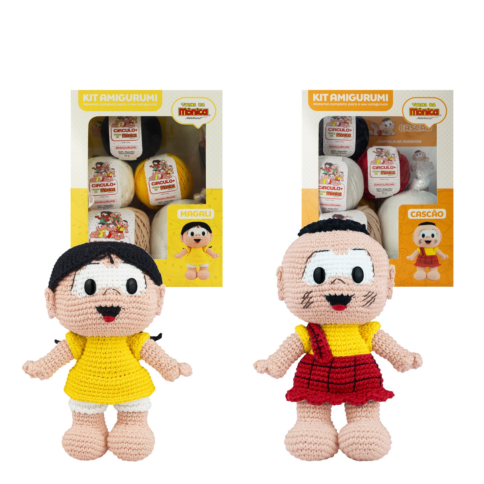 Kit Crochê 2 Amigurumis Magali e Cascão Círculo