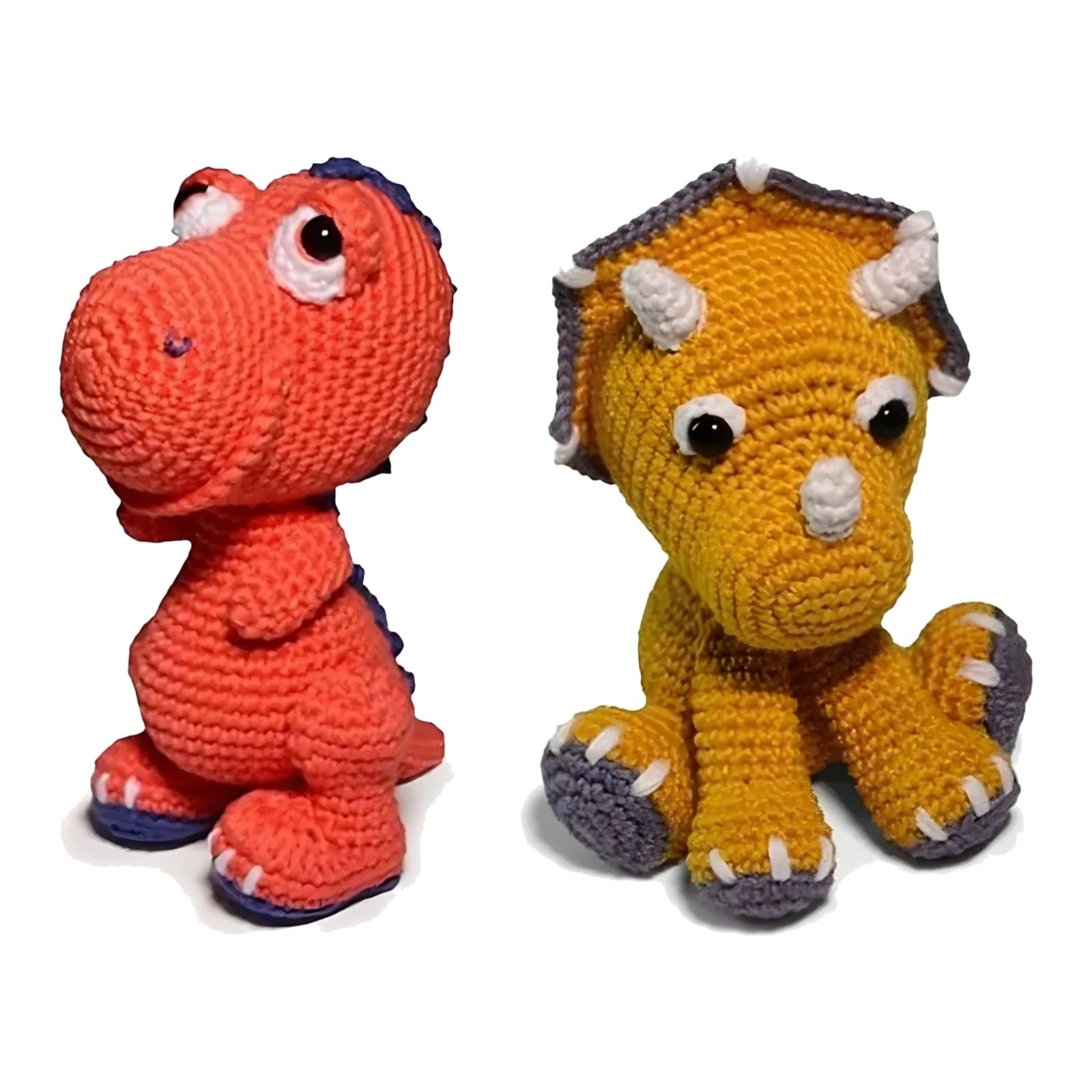 Kit 2 Amigurumis Dinos T-rex Triceratops Círculo