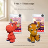 Kit 2 Amigurumis Dinos T-rex Triceratops Círculo