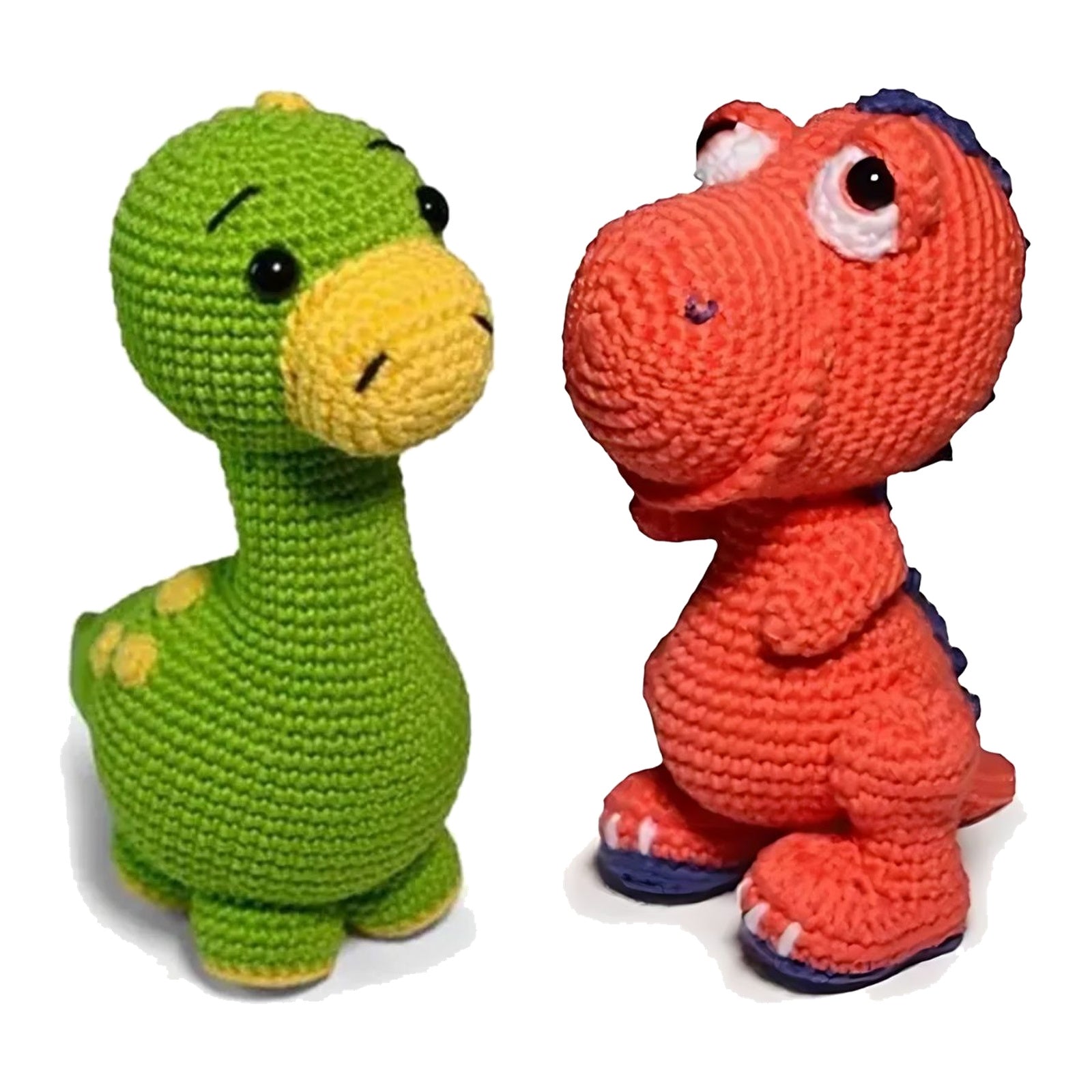 Kit 2 Amigurumis Dinos Brontossauro T-rex Círculo