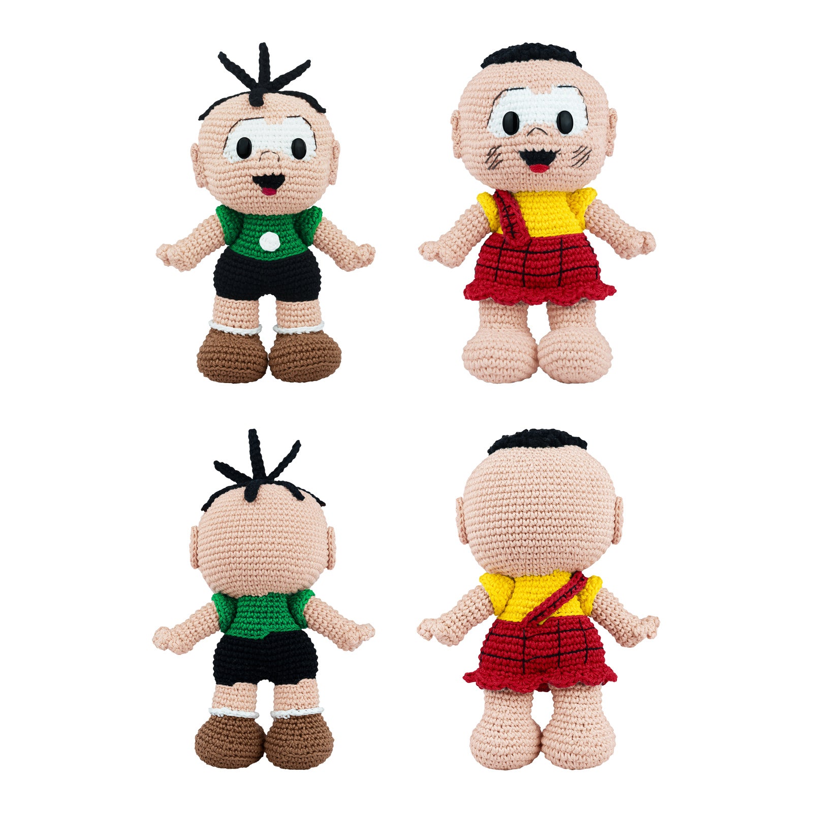 Kit Crochê 2 Amigurumis Cebolinha e Cascão Círculo